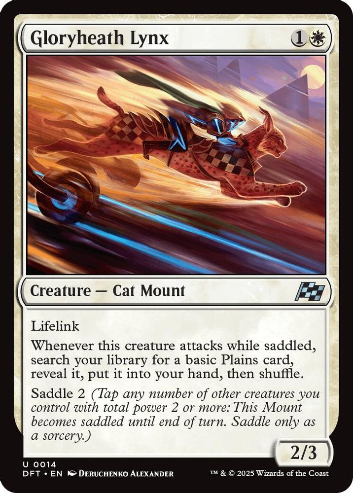 2025 Magic: The Gathering: Aetherdrift (DFT) - Gloryheath Lynx (#14, Uncommon)