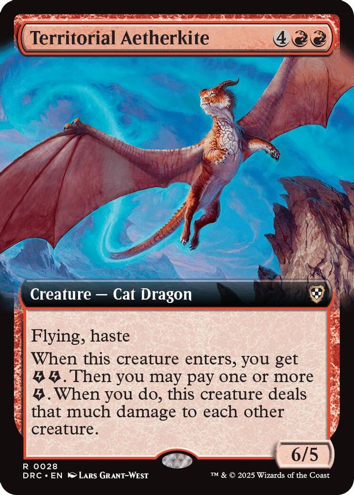 2025 Magic: The Gathering: Commander: Aetherdrift (DRC) - Territorial Aetherkite Extended Art (#28, Rare) (, Near Mint)