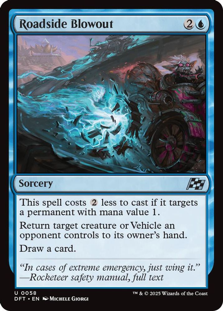 2025 Magic: The Gathering: Aetherdrift (DFT) - Roadside Blowout (#58, Uncommon)