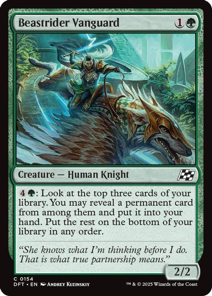 2025 Magic: The Gathering: Aetherdrift (DFT) - Beastrider Vanguard (#154, Common)