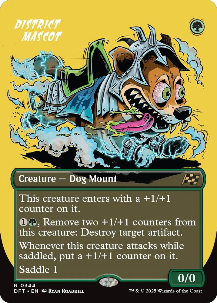 2025 Magic: The Gathering: Aetherdrift (DFT) - District Mascot Borderless (#344, Rare) (Foil, Near Mint)