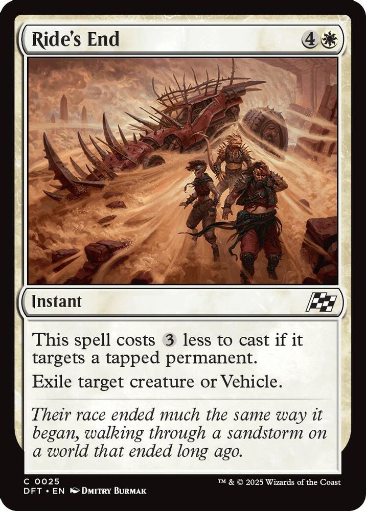 2025 Magic: The Gathering: Aetherdrift (DFT) - Rides End (#25, Common) (, Near Mint)