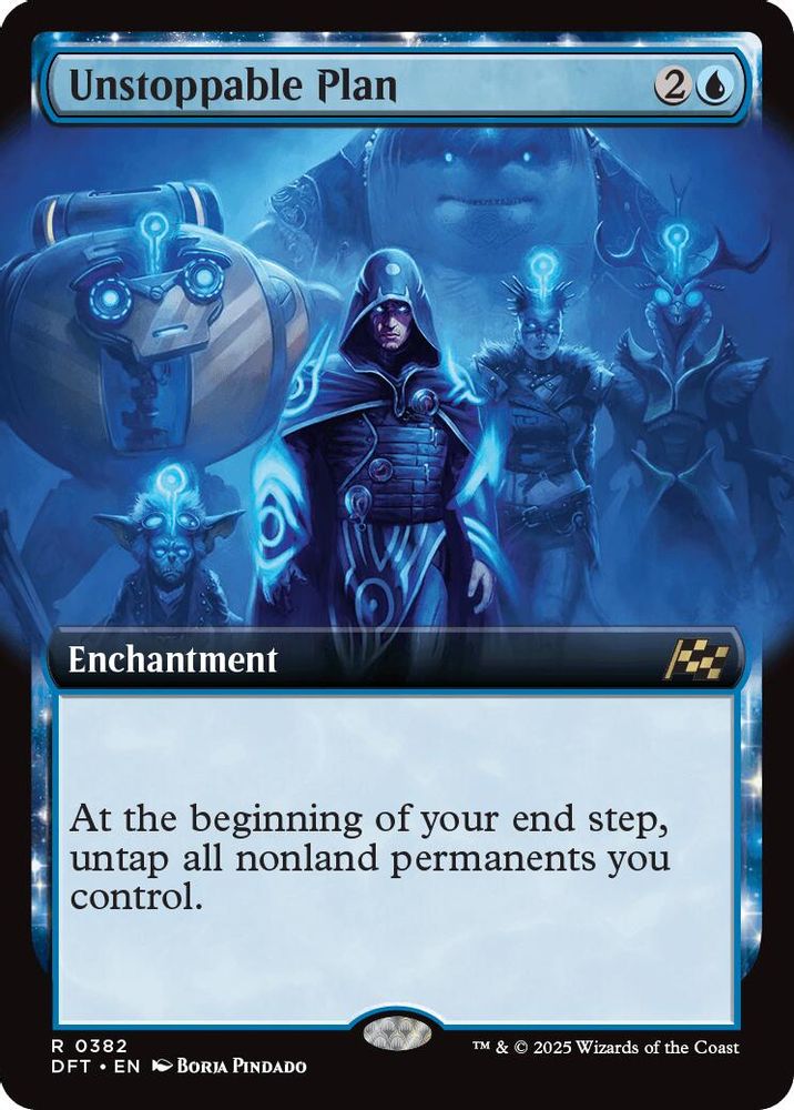 2025 Magic: The Gathering: Aetherdrift (DFT) - Unstoppable Plan Extended Art (#382, Rare) (Foil, Near Mint)