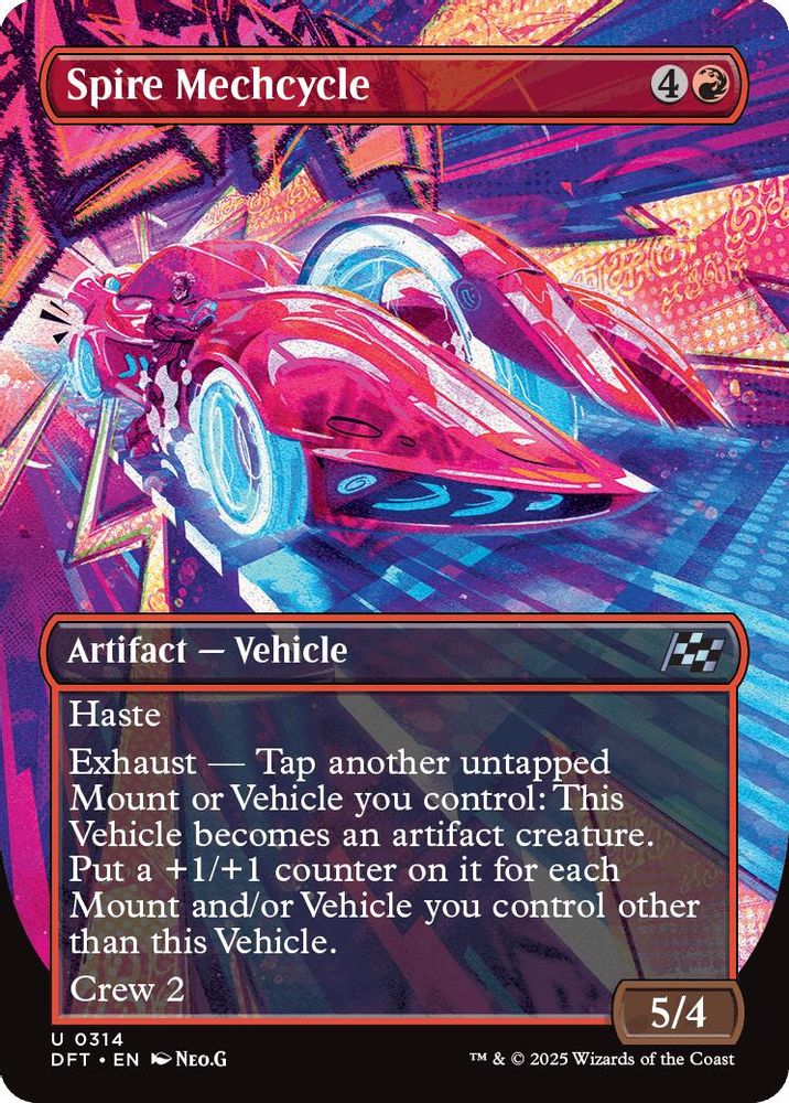 2025 Magic: The Gathering: Aetherdrift (DFT) - Spire Mechcycle Borderless (#314, Uncommon)