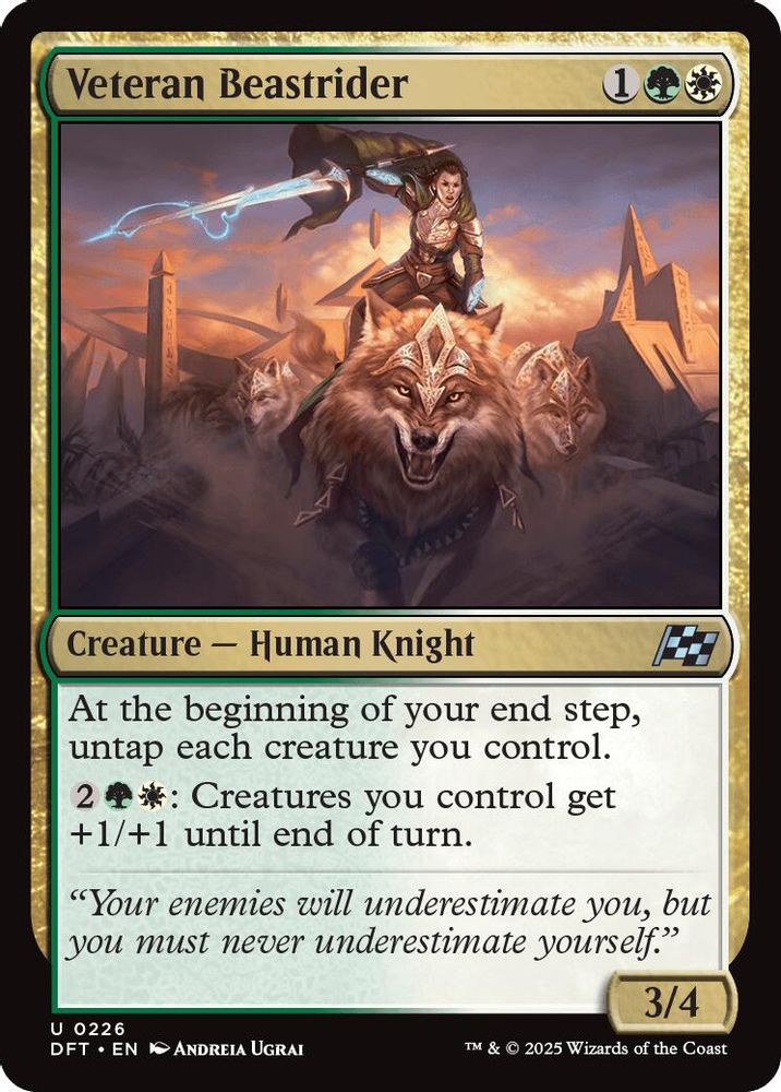 2025 Magic: The Gathering: Aetherdrift (DFT) - Veteran Beastrider (#226, Uncommon) (, Near Mint)