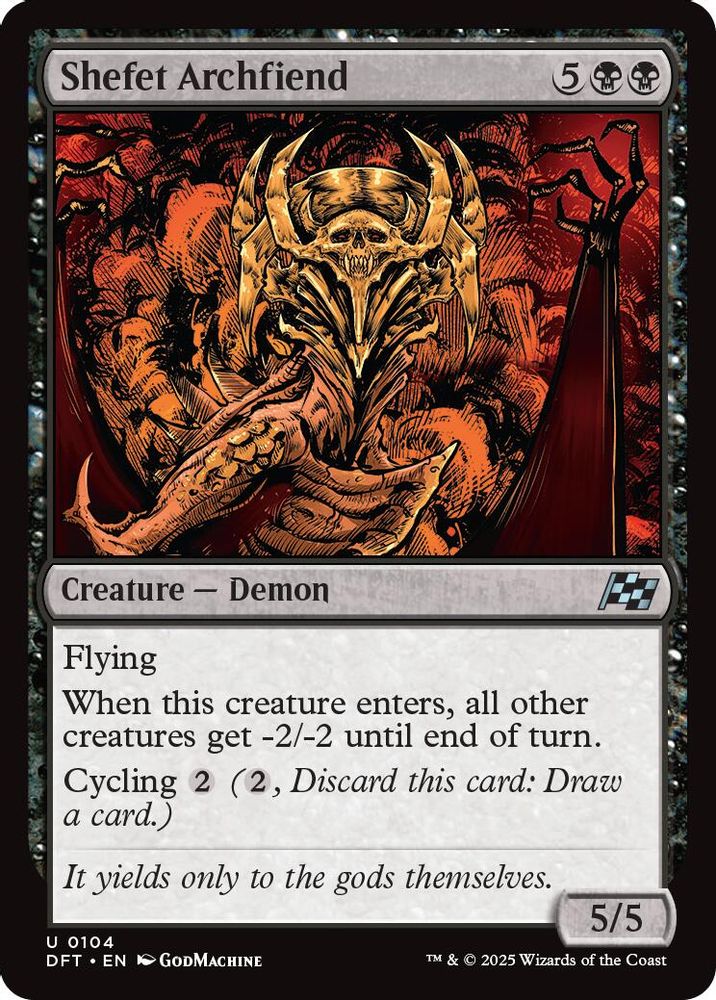 2025 Magic: The Gathering: Aetherdrift (DFT) - Shefet Archfiend (#104, Uncommon) (, Near Mint)