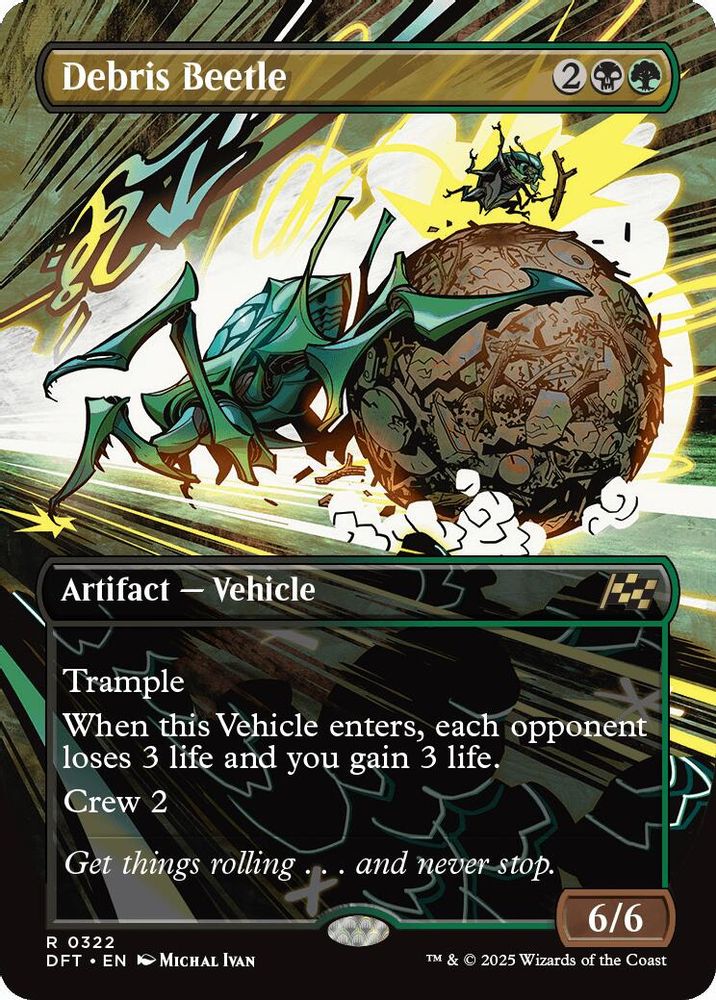 2025 Magic: The Gathering: Aetherdrift (DFT) - Debris Beetle Borderless (#322, Rare) (, Near Mint)
