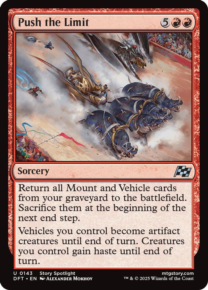 2025 Magic: The Gathering: Aetherdrift (DFT) - Push the Limit (#143, Uncommon) (, Near Mint)