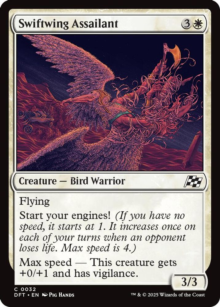 2025 Magic: The Gathering: Aetherdrift (DFT) - Swiftwing Assailant (#32, Common)