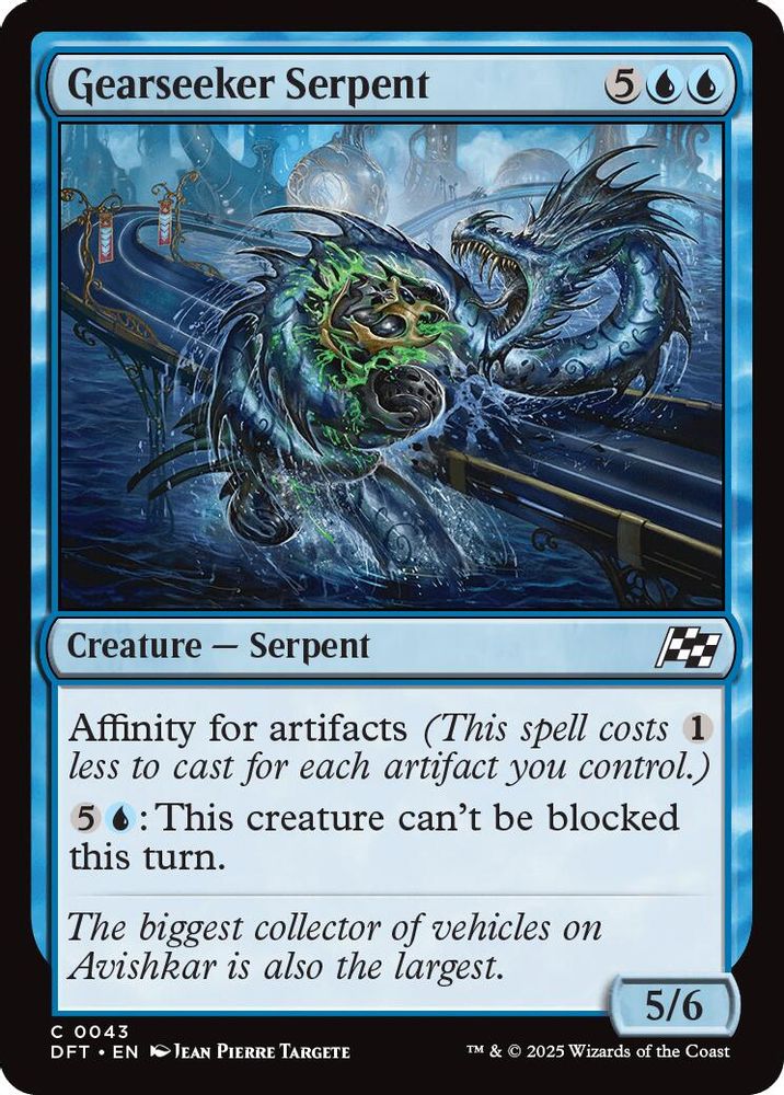 2025 Magic: The Gathering: Aetherdrift (DFT) - Gearseeker Serpent (#43, Common) (, Near Mint)