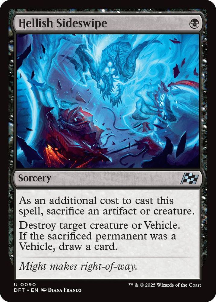 2025 Magic: The Gathering: Aetherdrift (DFT) - Hellish Sideswipe (#90, Uncommon)