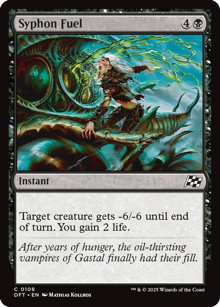 2025 Magic: The Gathering: Aetherdrift (DFT) - Syphon Fuel (#108, Common) (, Near Mint)