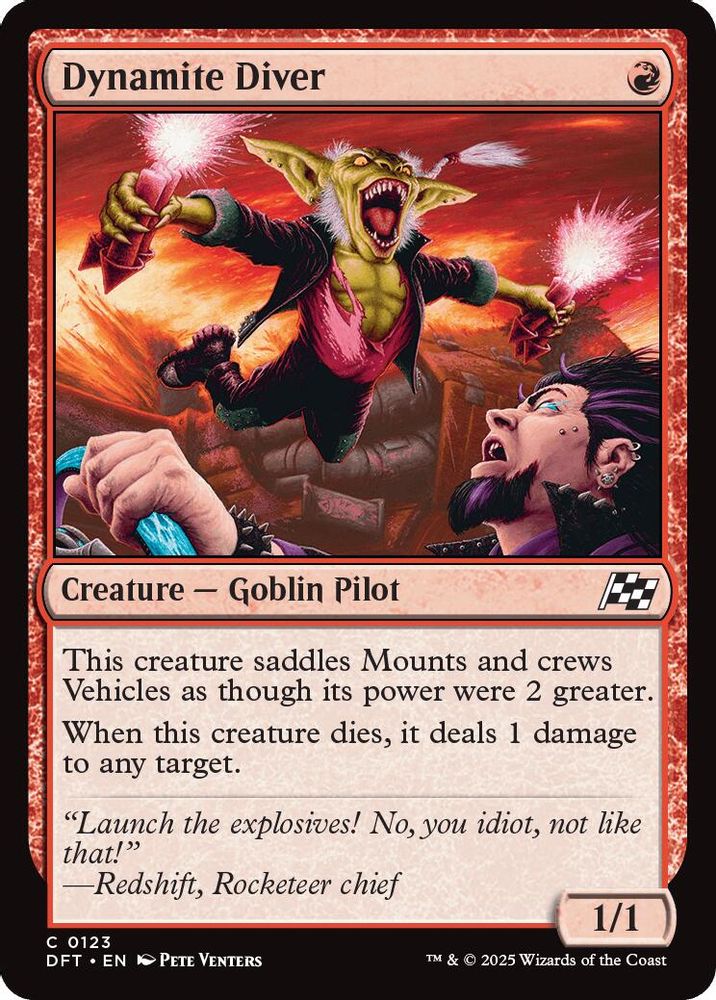 2025 Magic: The Gathering: Aetherdrift (DFT) - Dynamite Diver (#123, Common)