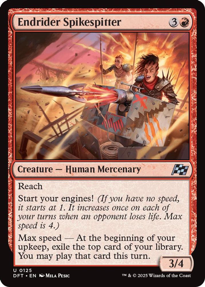 2025 Magic: The Gathering: Aetherdrift (DFT) - Endrider Spikespitter (#125, Uncommon)