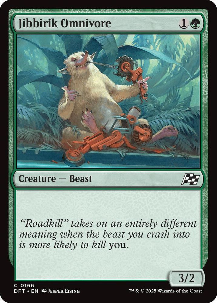 2025 Magic: The Gathering: Aetherdrift (DFT) - Jibbirik Omnivore (#166, Common)