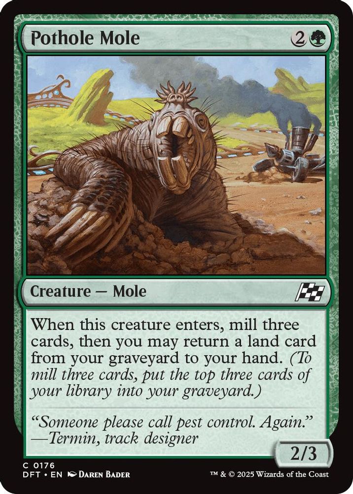 2025 Magic: The Gathering: Aetherdrift (DFT) - Pothole Mole (#176, Common)