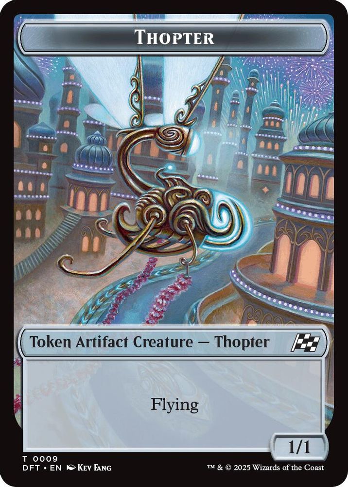2025 Magic: The Gathering: Aetherdrift (DFT) - Thopter 0009 Treasure Double Sided Token (#9 // 11, T) (, Near Mint)
