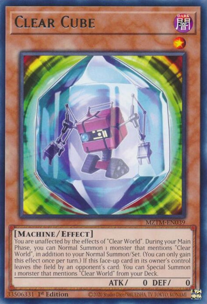 2025 YuGiOh: Maze of the Master (MZTM) - Clear Cube (#MZTM-EN039, Rare) (1st Edition, Near Mint)