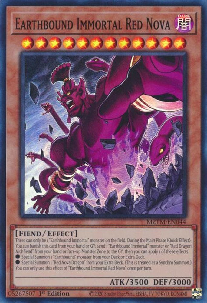 2025 YuGiOh: Maze of the Master (MZTM) - Earthbound Immortal Red Nova (#MZTM-EN044, Super Rare) (1st Edition, Near Mint)