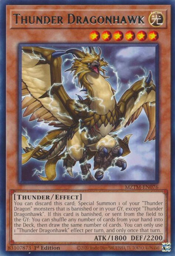 2025 YuGiOh: Maze of the Master (MZTM) - Thunder Dragonhawk (#MZTM-EN076, Rare) (1st Edition, Near Mint)