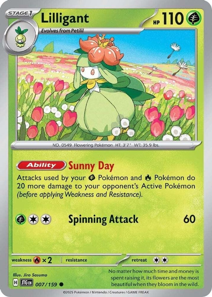 2025 Pokemon: SV09: Journey Together (JTG) - Lilligant (#007/159, Common) (Reverse Holofoil, Near Mint)
