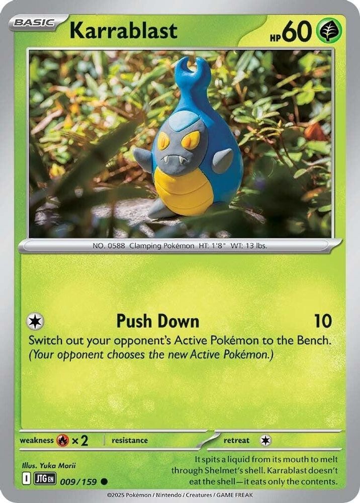 2025 Pokemon: SV09: Journey Together (JTG) - Karrablast (#009/159, Common) (Reverse Holofoil, Near Mint)