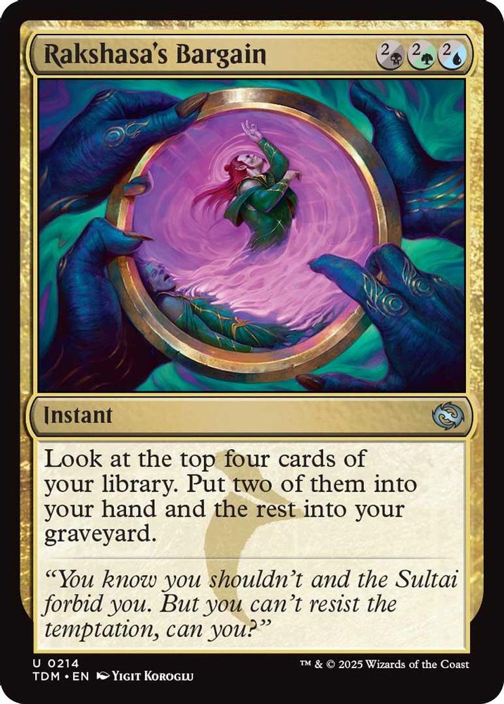 2025 Magic: The Gathering: Tarkir: Dragonstorm (TDM) - Rakshasas Bargain (#214, Uncommon) (, Near Mint)