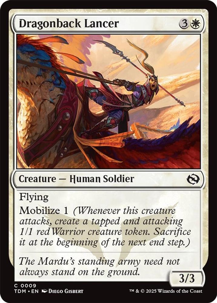 2025 Magic: The Gathering: Tarkir: Dragonstorm (TDM) - Dragonback Lancer (#9, Common)