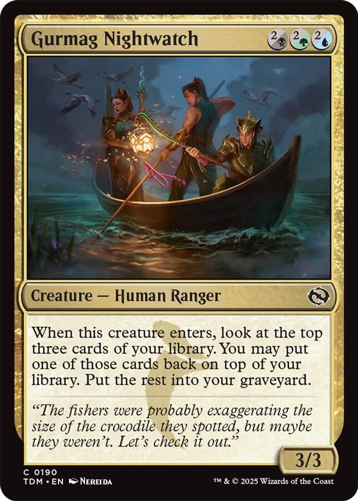 2025 Magic: The Gathering: Tarkir: Dragonstorm (TDM) - Gurmag Nightwatch (#190, Common)