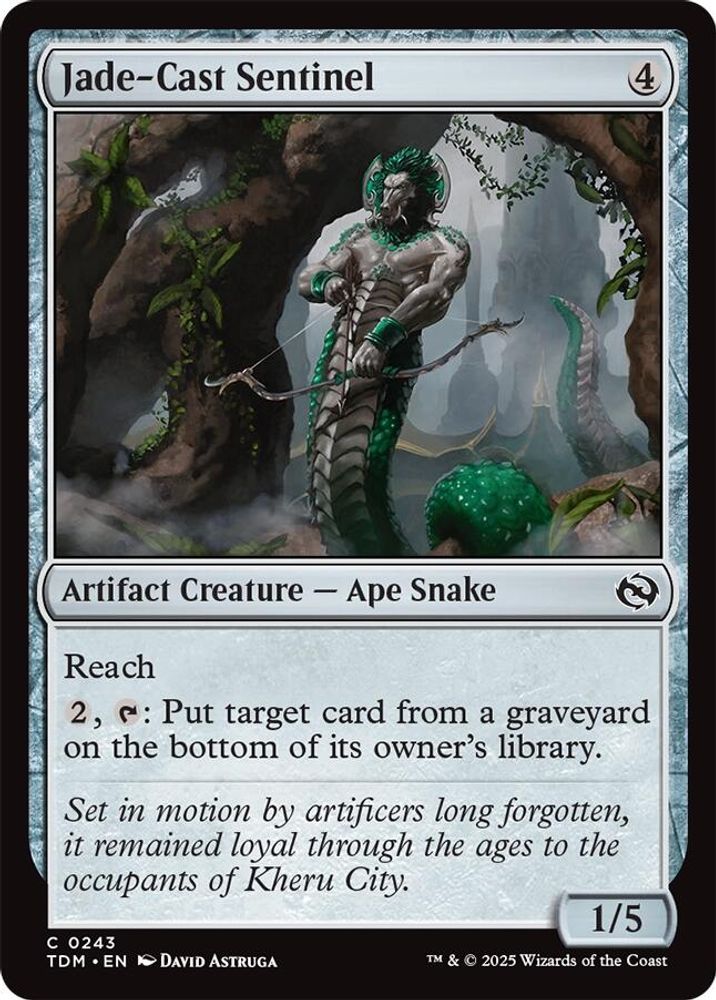2025 Magic: The Gathering: Tarkir: Dragonstorm (TDM) - Jade Cast Sentinel (#243, Common) (, Near Mint)