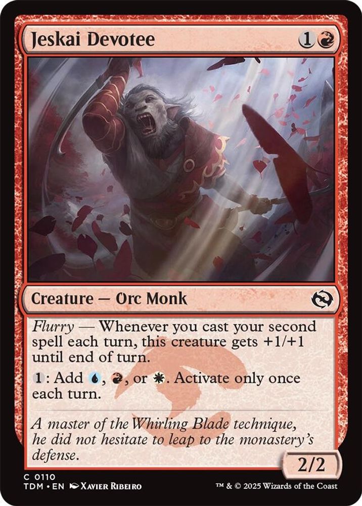 2025 Magic: The Gathering: Tarkir: Dragonstorm (TDM) - Jeskai Devotee (#110, Common)