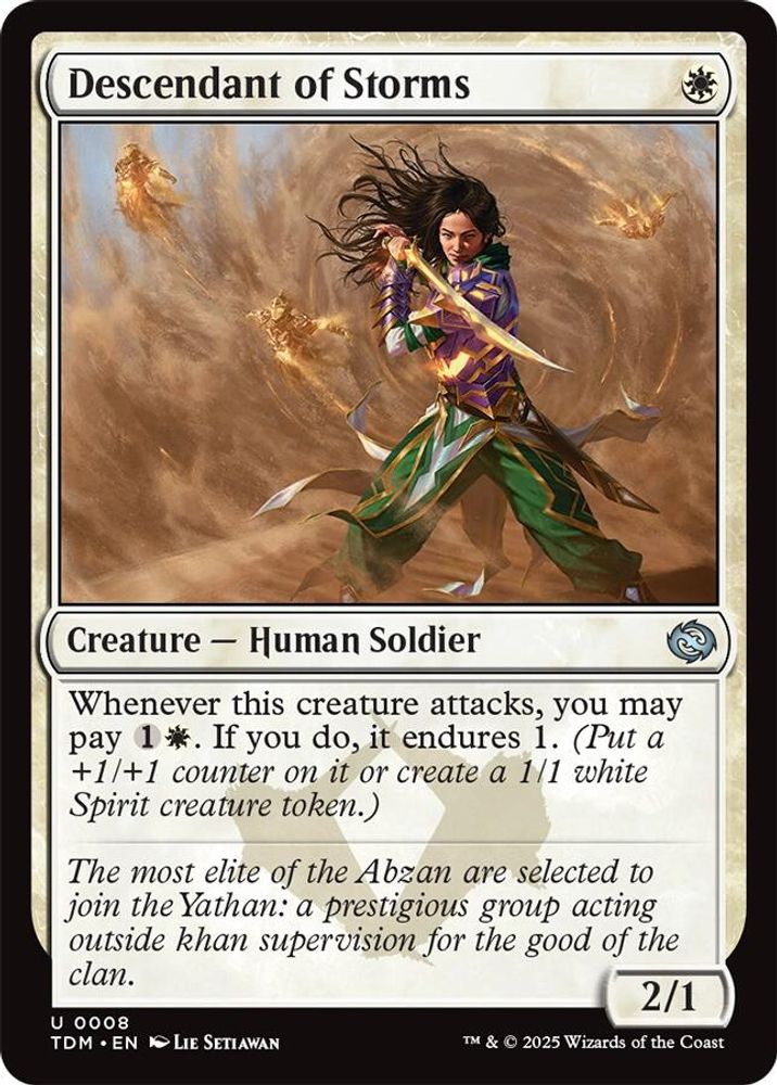 2025 Magic: The Gathering: Tarkir: Dragonstorm (TDM) - Descendant of Storms (#8, Uncommon)