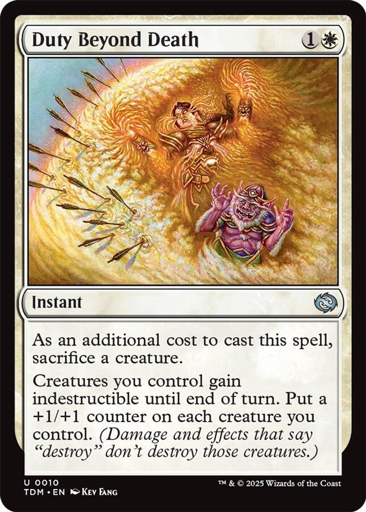 2025 Magic: The Gathering: Tarkir: Dragonstorm (TDM) - Duty Beyond Death (#10, Uncommon) (, Near Mint)