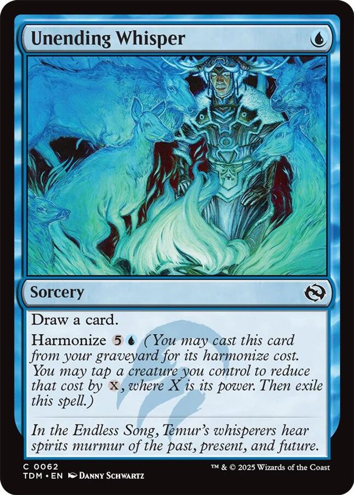 2025 Magic: The Gathering: Tarkir: Dragonstorm (TDM) - Unending Whisper (#62, Common)