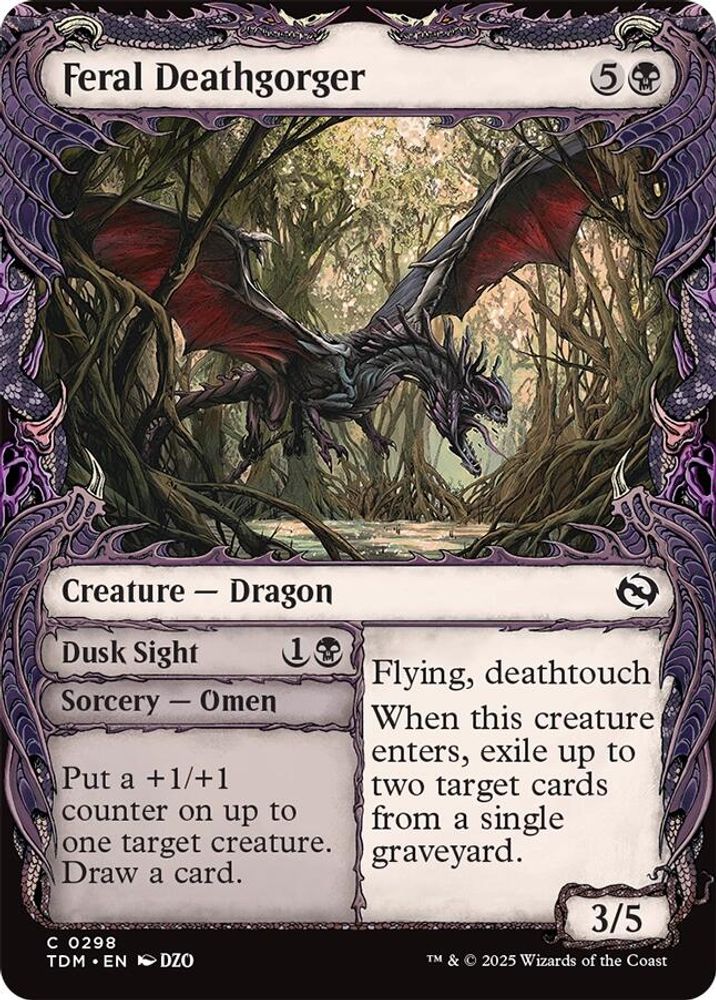 2025 Magic: The Gathering: Tarkir: Dragonstorm (TDM) - Feral Deathgorger Showcase (#298, Common) (Foil, Near Mint)