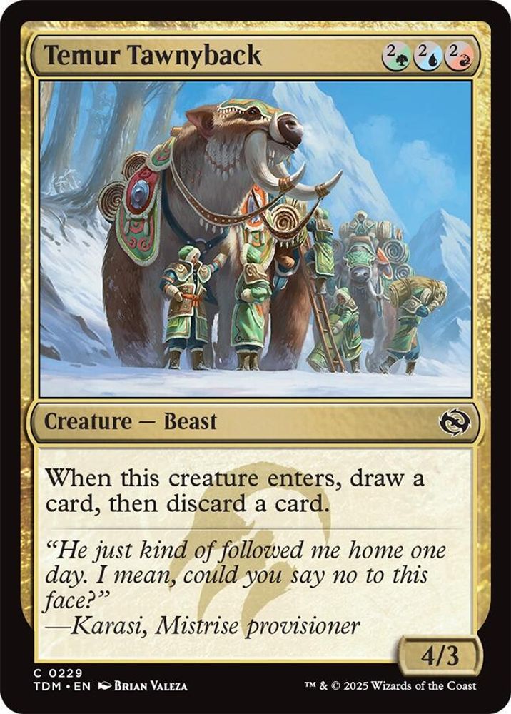 2025 Magic: The Gathering: Tarkir: Dragonstorm (TDM) - Temur Tawnyback (#229, Common)