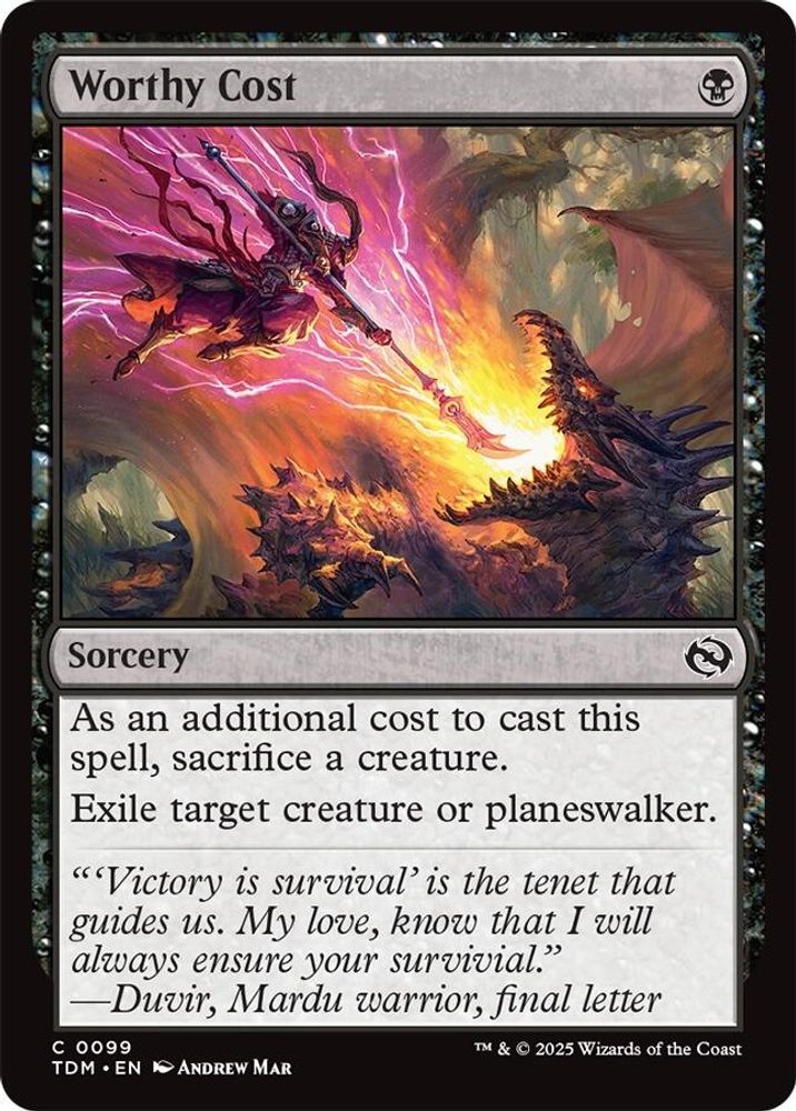 2025 Magic: The Gathering: Tarkir: Dragonstorm (TDM) - Worthy Cost (#99, Common)