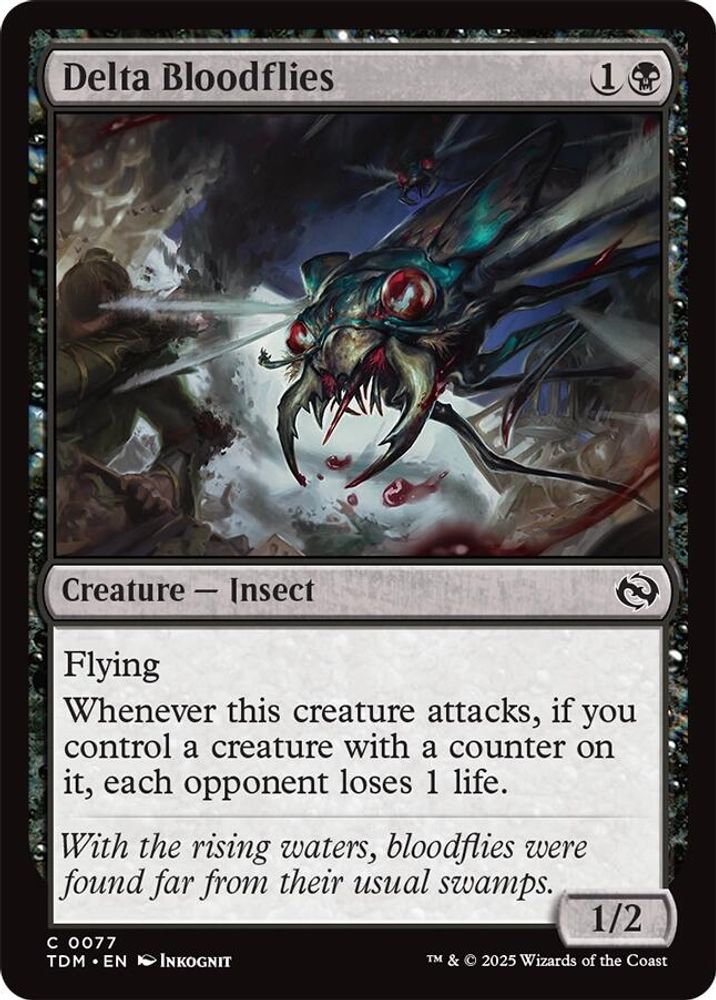 2025 Magic: The Gathering: Tarkir: Dragonstorm (TDM) - Delta Bloodflies (#77, Common)
