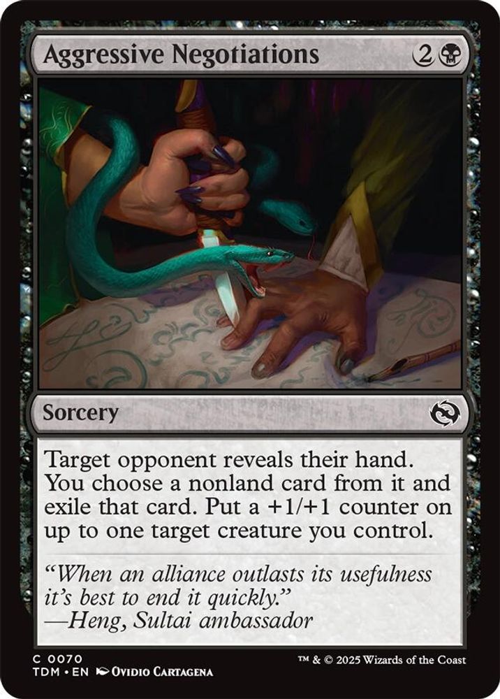 2025 Magic: The Gathering: Tarkir: Dragonstorm (TDM) - Aggressive Negotiations (#70, Common) (, Near Mint)