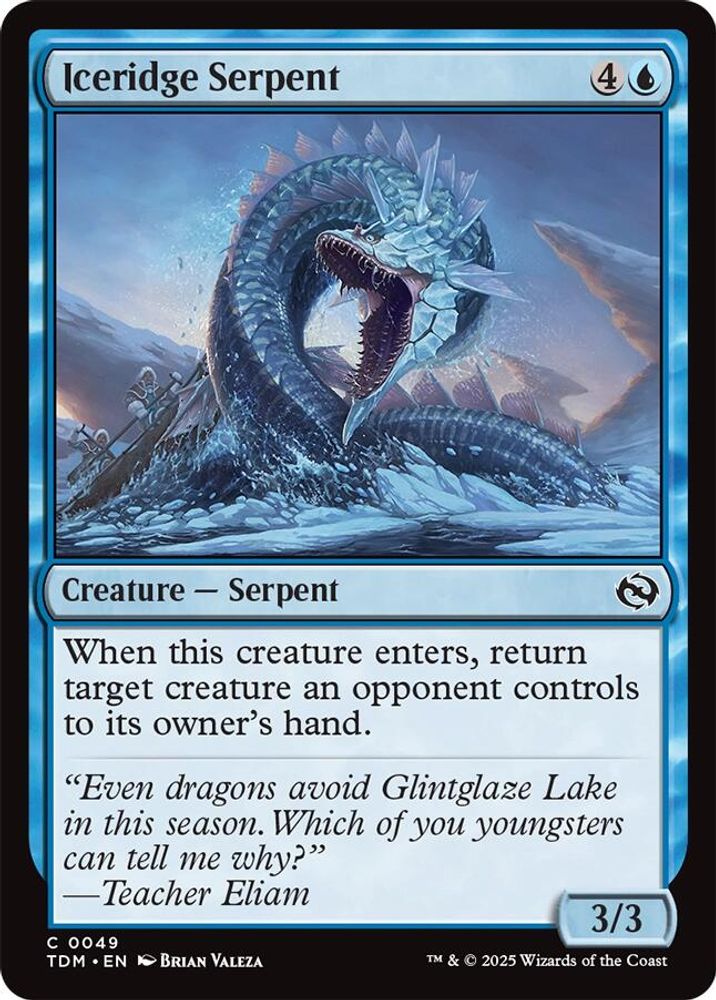 2025 Magic: The Gathering: Tarkir: Dragonstorm (TDM) - Iceridge Serpent (#49, Common) (, Near Mint)