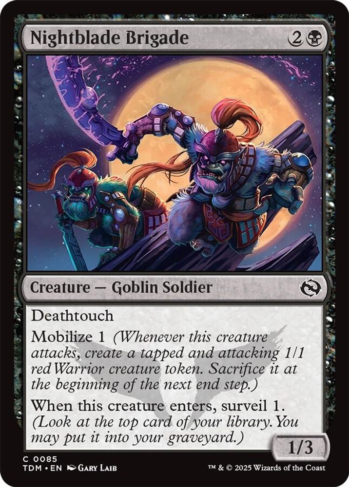 2025 Magic: The Gathering: Tarkir: Dragonstorm (TDM) - Nightblade Brigade (#85, Common)
