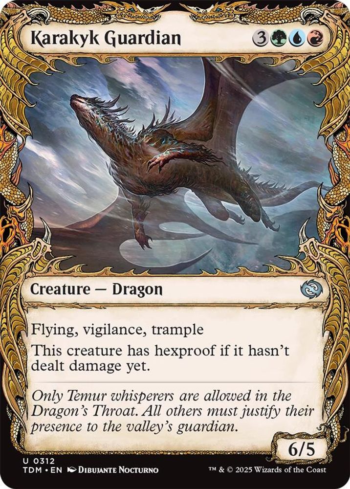 2025 Magic: The Gathering: Tarkir: Dragonstorm (TDM) - Karakyk Guardian Showcase (#312, Uncommon) (, Near Mint)