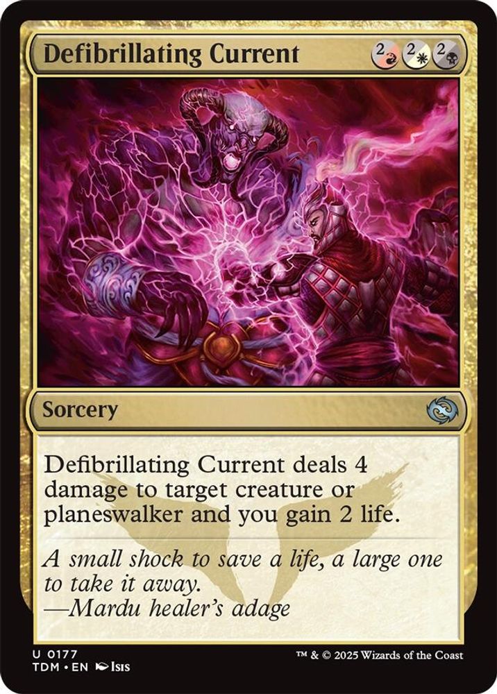 2025 Magic: The Gathering: Tarkir: Dragonstorm (TDM) - Defibrillating Current (#177, Uncommon) (, Near Mint)