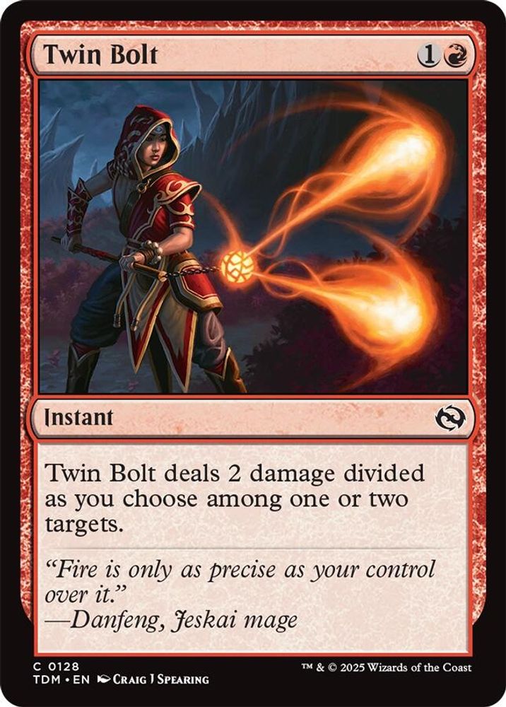 2025 Magic: The Gathering: Tarkir: Dragonstorm (TDM) - Twin Bolt (#128, Common) (, Near Mint)