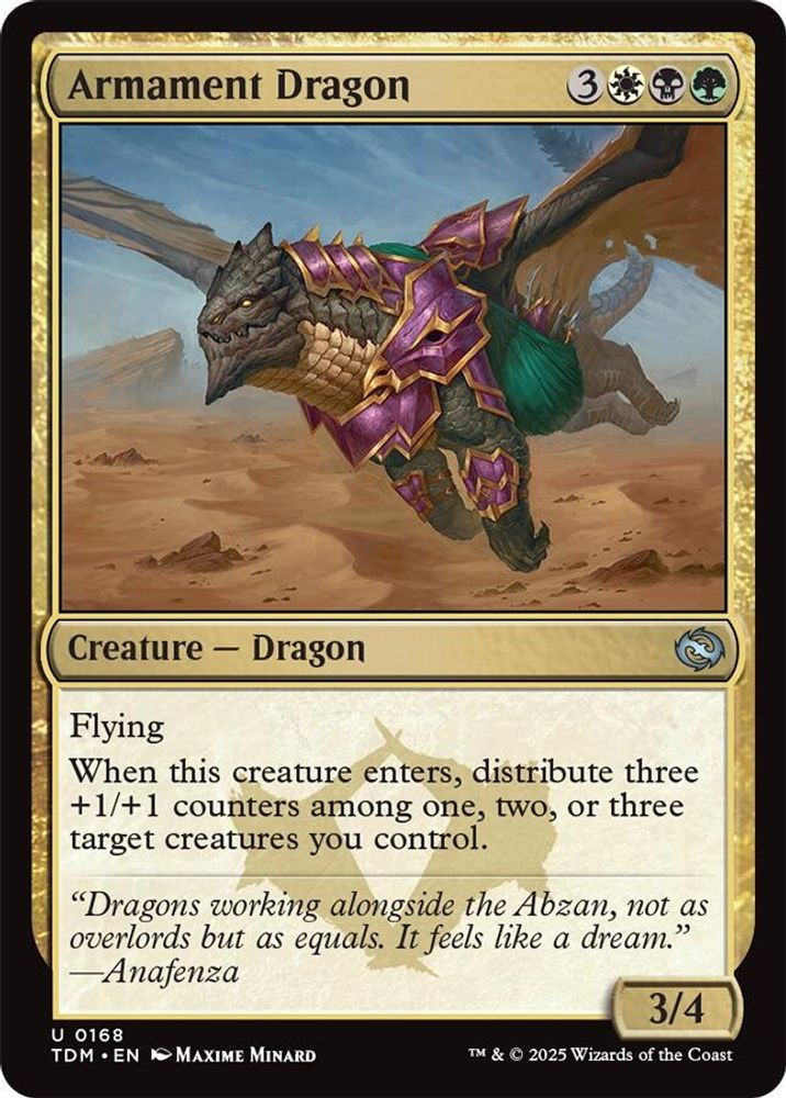 2025 Magic: The Gathering: Tarkir: Dragonstorm (TDM) - Armament Dragon (#168, Uncommon) (, Near Mint)