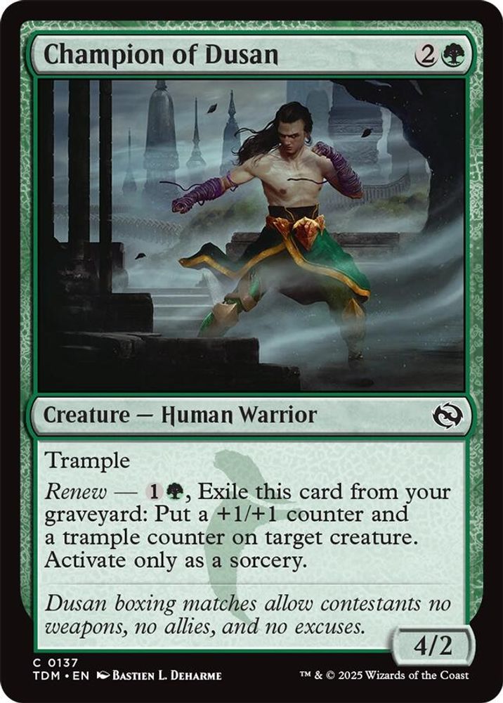 2025 Magic: The Gathering: Tarkir: Dragonstorm (TDM) - Champion of Dusan (#137, Common)