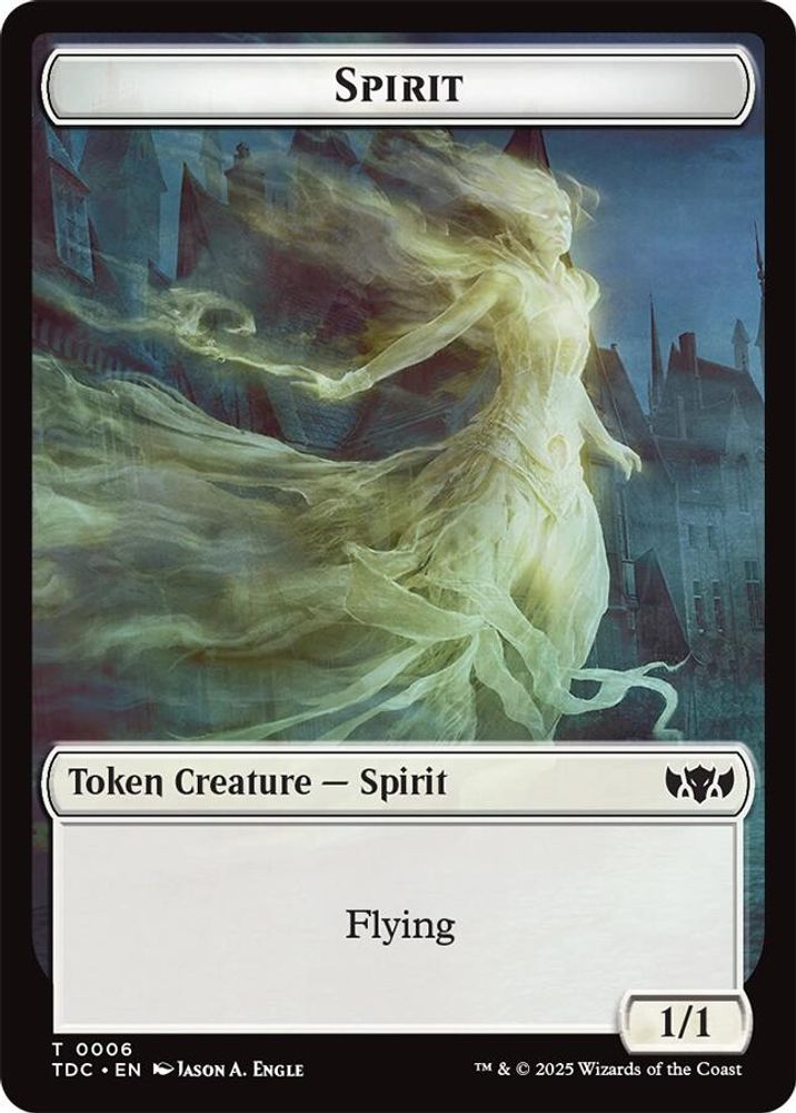 2025 Magic: The Gathering: Commander: Tarkir: Dragonstorm (TDC) - Spirit Treasure Double Sided Token (#6 // 16, T) (, Near Mint)