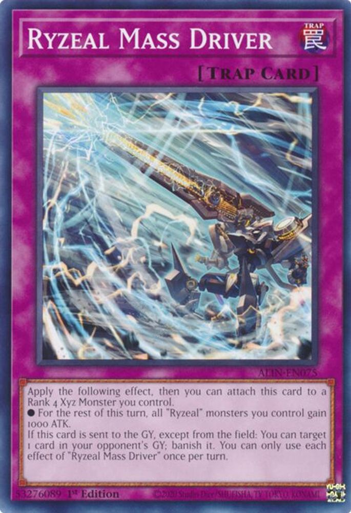 2025 YuGiOh: Alliance Insight (ALIN) - Ryzeal Mass Driver (#ALIN-EN075, Common) (1st Edition, Near Mint)