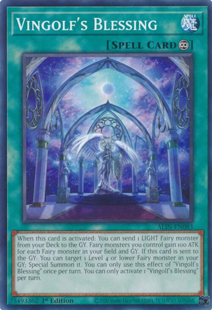 2025 YuGiOh: Alliance Insight (ALIN) - Vingolfs Blessing (#ALIN-EN083, Common) (1st Edition, Near Mint)