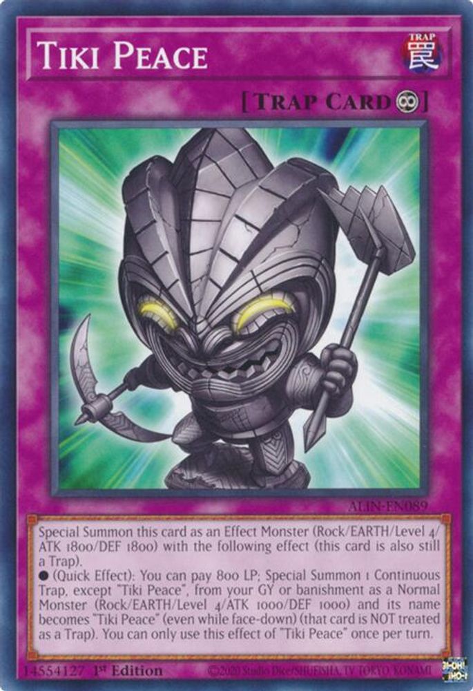 2025 YuGiOh: Alliance Insight (ALIN) - Tiki Peace (#ALIN-EN089, Common) (1st Edition, Near Mint)